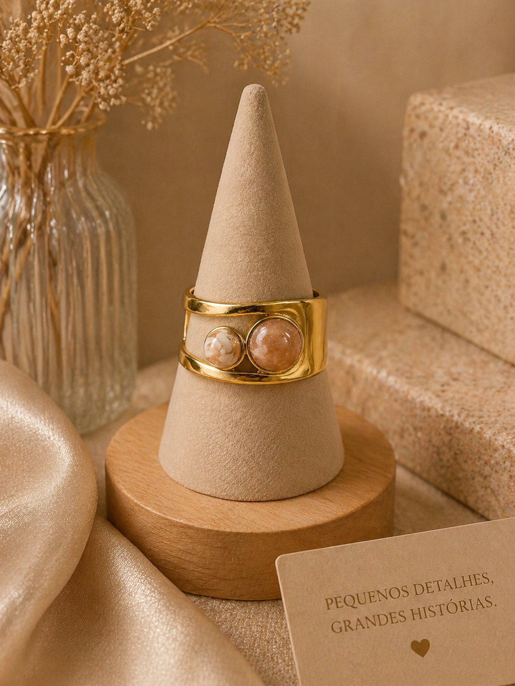 Conjunto Brincos, Pulseira e Anel Halo IX