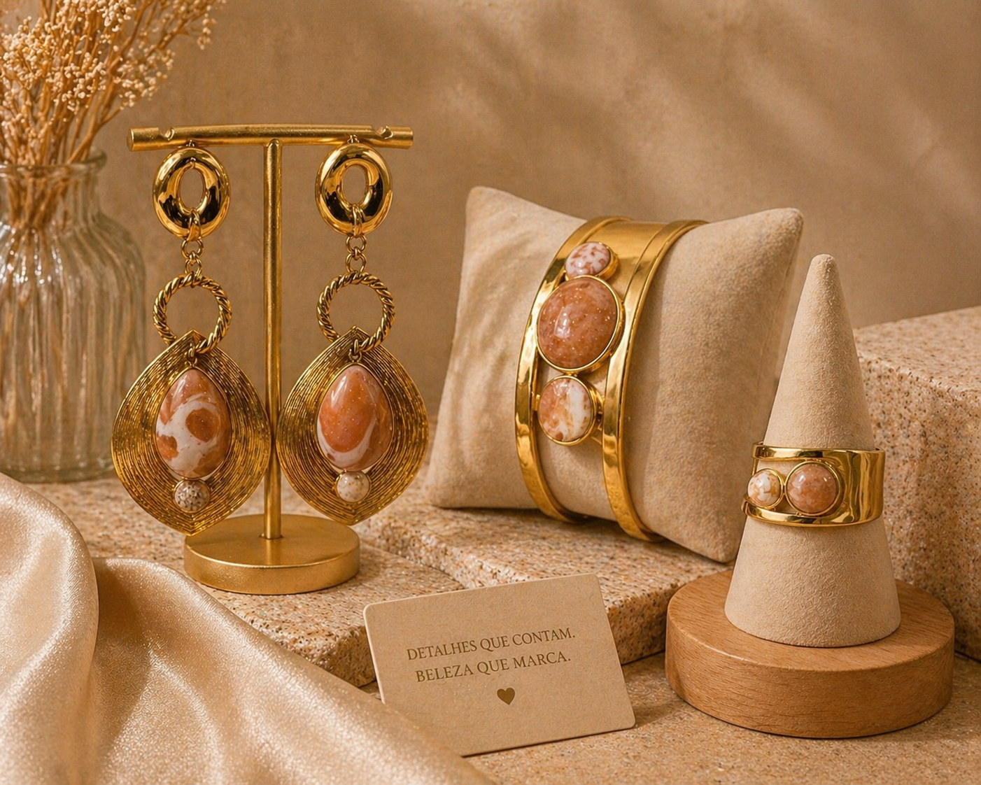 Conjunto Brincos, Pulseira e Anel Halo IX