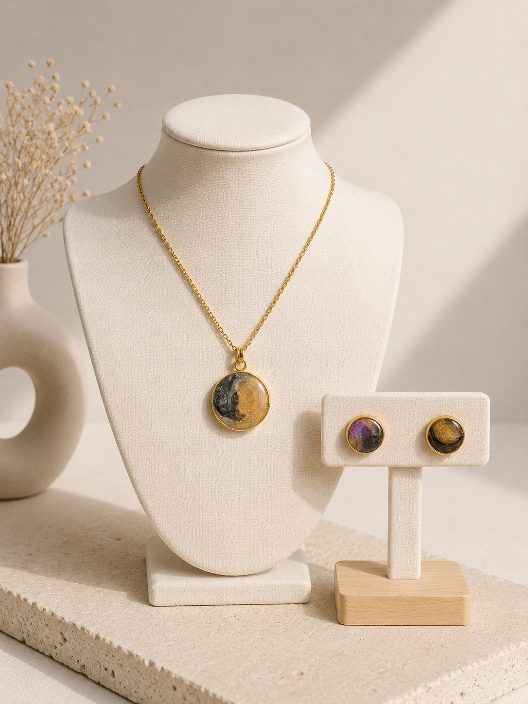 Conjunto Colar e Brincos Halo VII