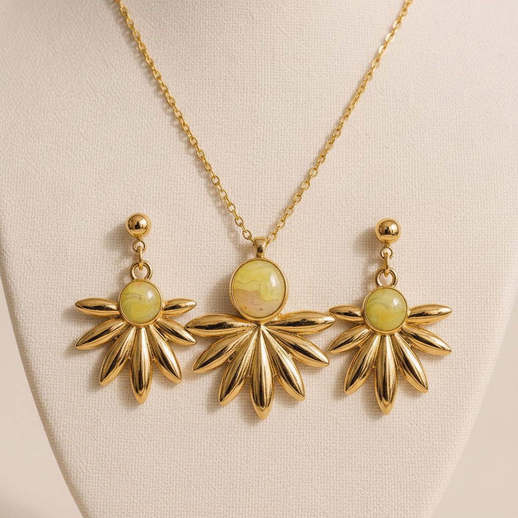 Conjunto Colar e Brincos Halo VIII